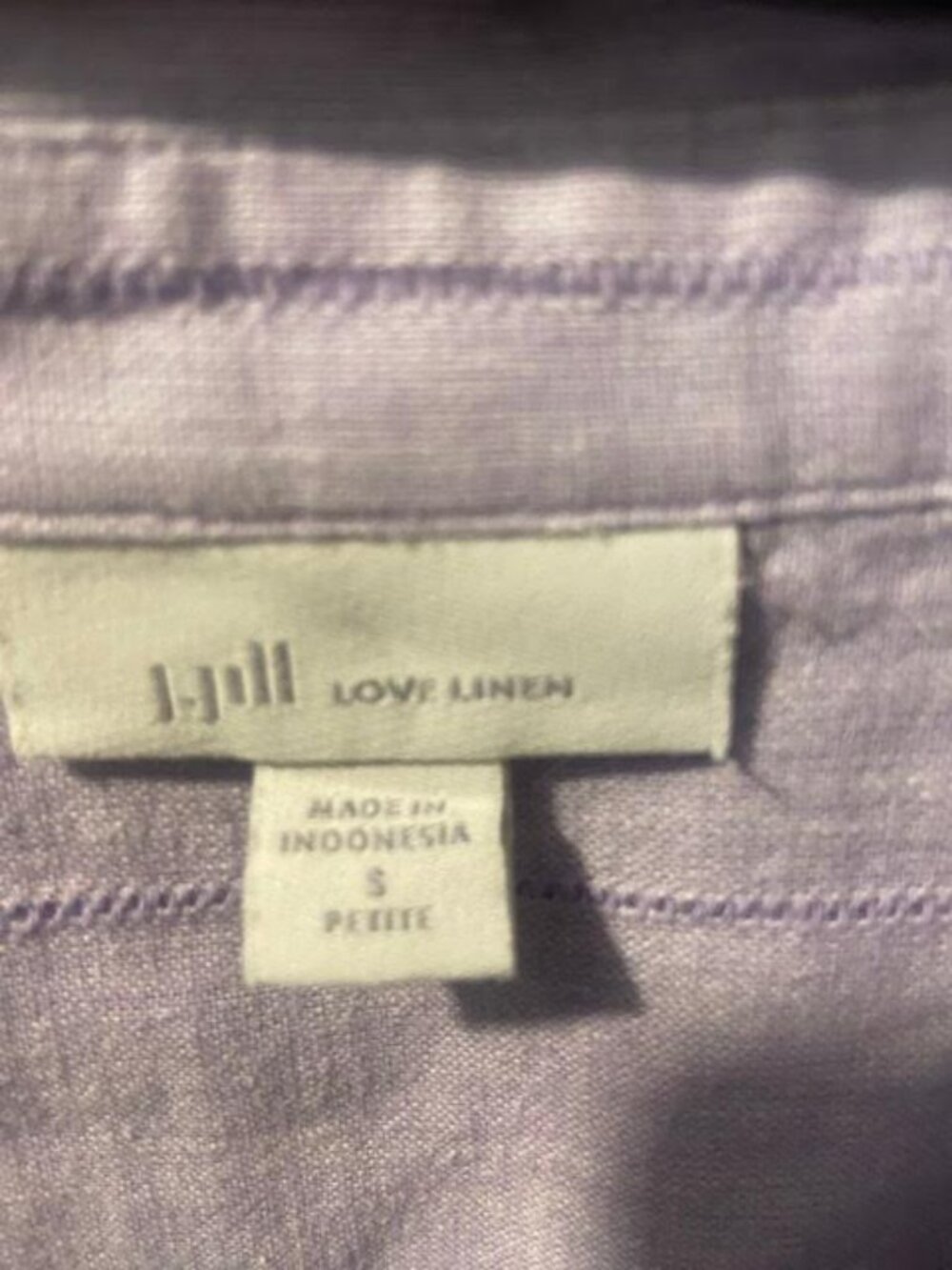J. Jill Lavender Button-Front Linen Shirt - Picture 2 of 7